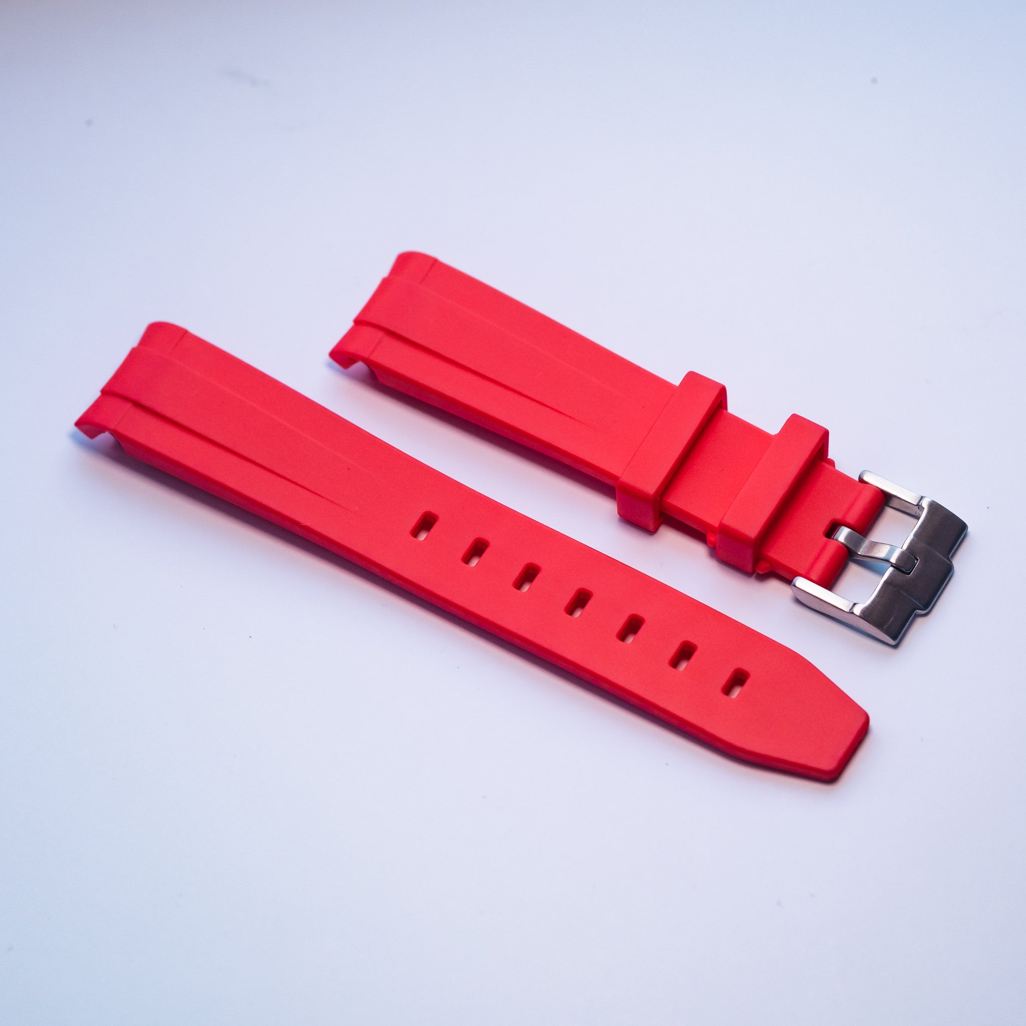 Red Rubber Strap For Omega X Swatch Moonswatch - HorologyWrists