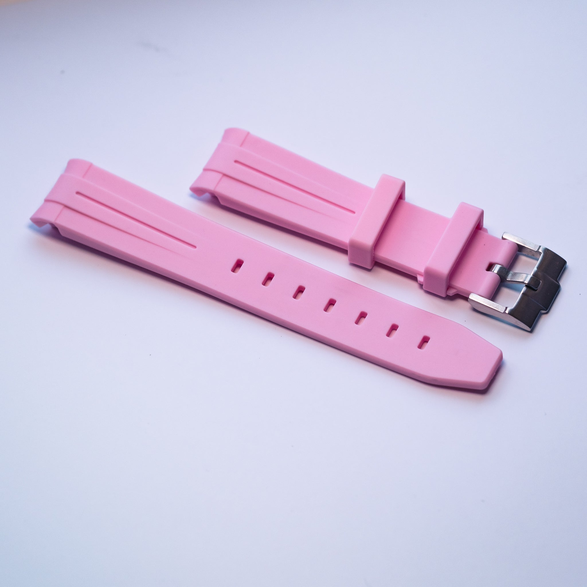 Pink Rubber Strap For Omega X Swatch Moonswatch - HorologyWrists
