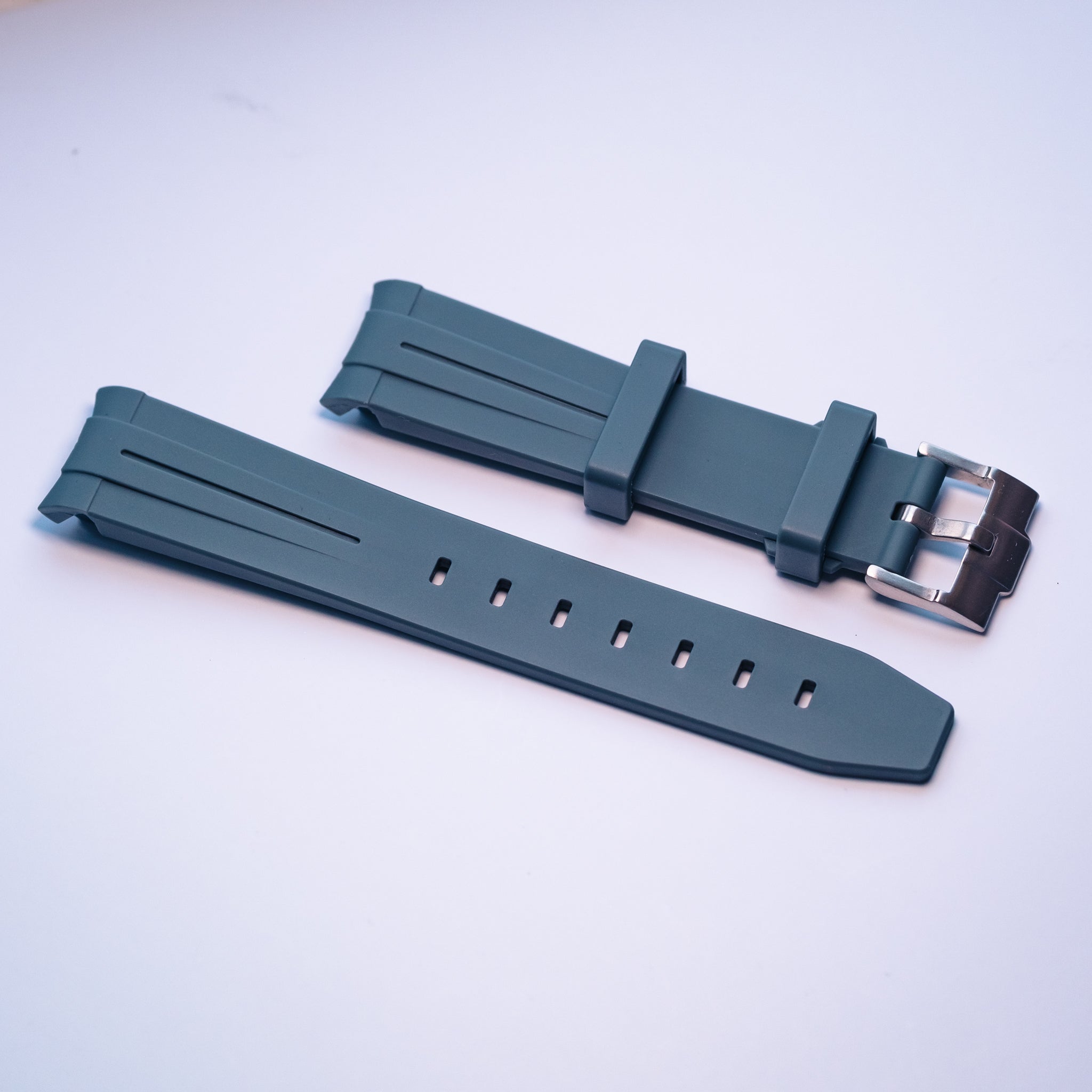 Grey Rubber Strap For Omega X Swatch Moonswatch - HorologyWrists