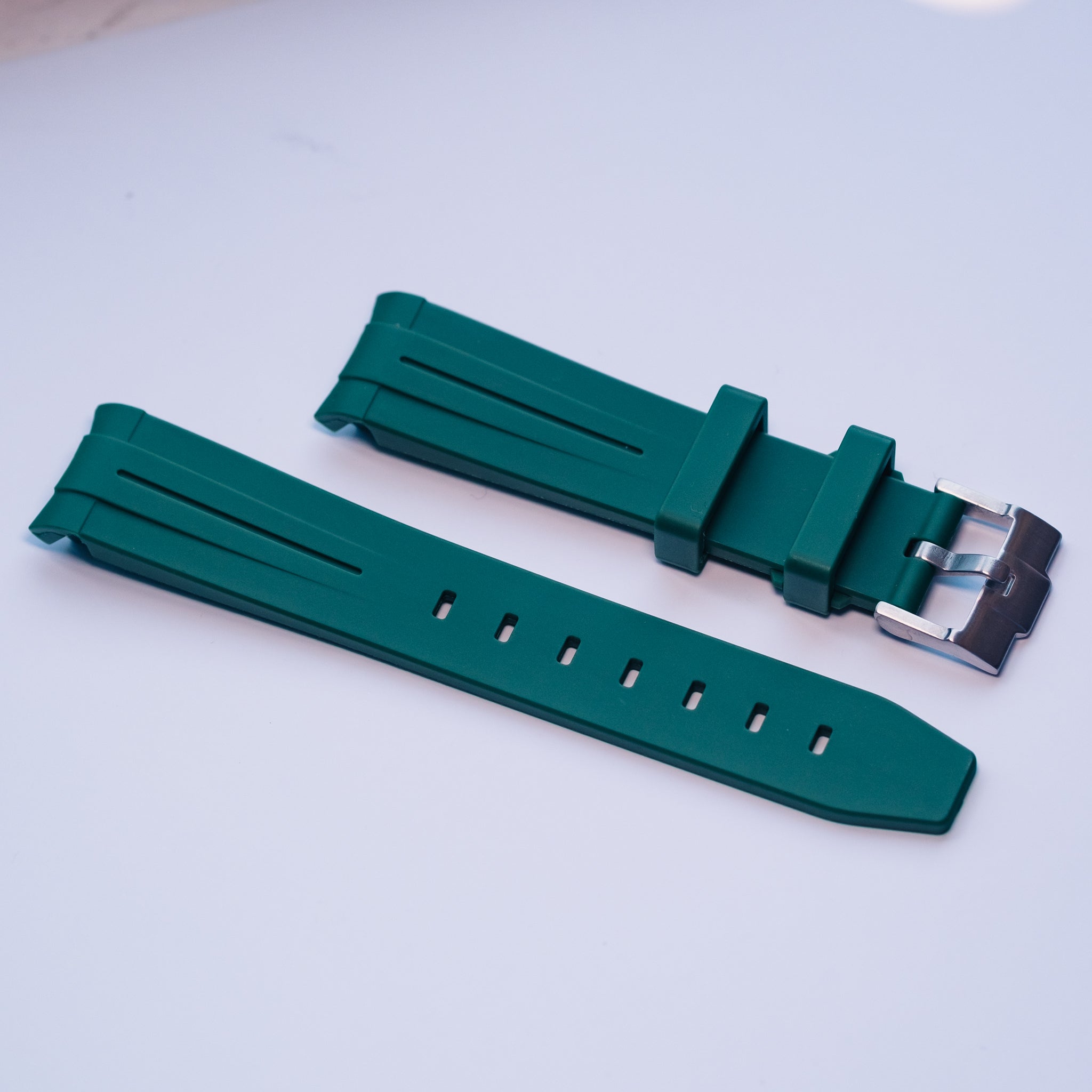 Green Rubber Strap For Omega X Swatch Moonswatch - HorologyWrists