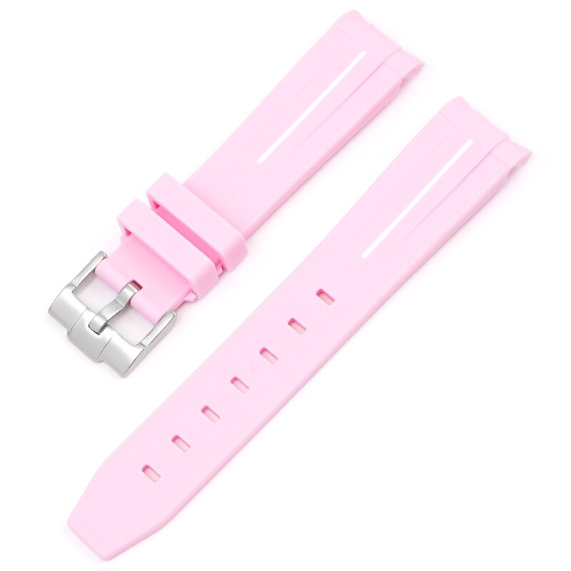 Omega X Swatch Moonswatch Pink and White Rubber Strap - HorologyWrists