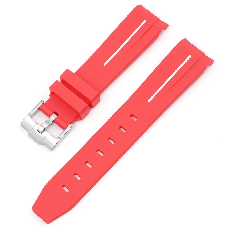 Omega X Swatch Moonswatch Red and White Rubber Strap - HorologyWrists