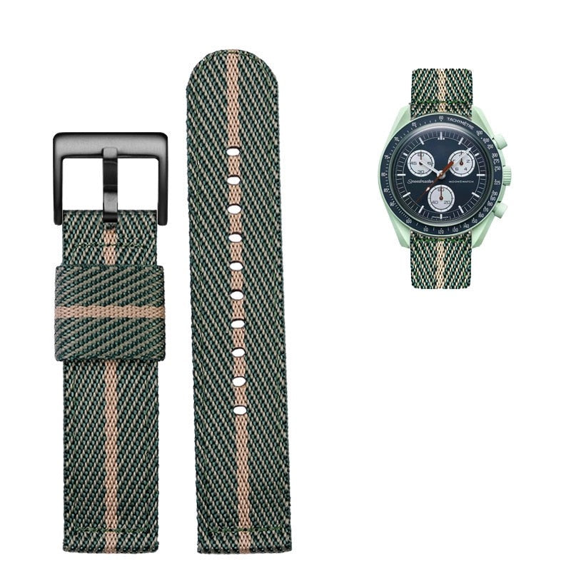 Omega X Swatch Two Tone Single Stripe Nato Strap - HorologWrists