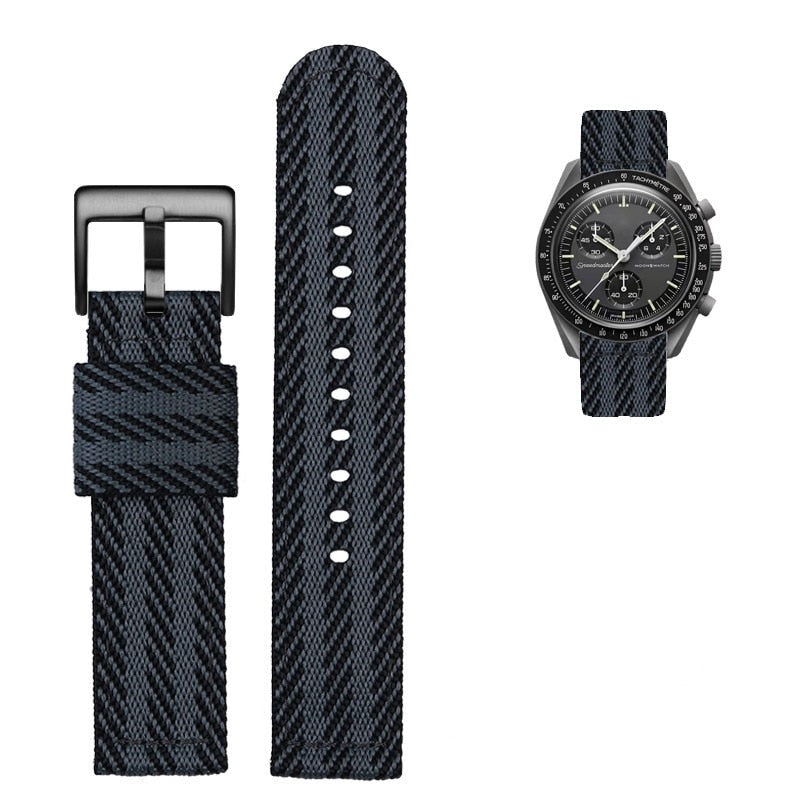 Omega X Swatch Two Tone Single Stripe Nato Strap - HorologWrists